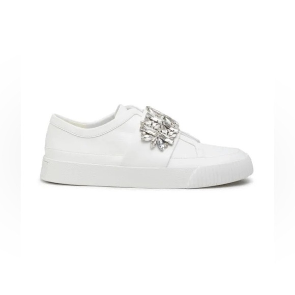 Karl Lagerfeld White Crystal Embellished Sneakers - Picture 8 of 9